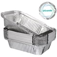 thumbnail image 2 of KAKOWELY 20 bandejas desechables de aluminio, bandejas de aluminio para alimentos, bandejas de aluminio, recipientes para horno, asar y cocinar., 2 of 5