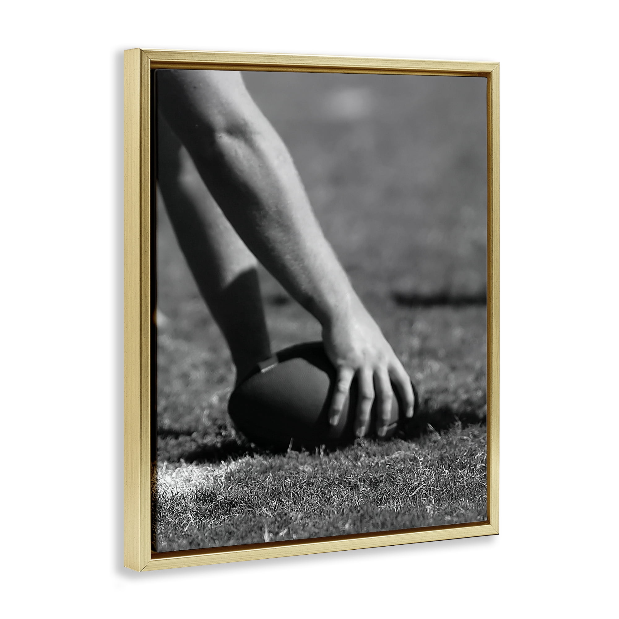 Stupell Industries Football Hike in Action Gold Framed Floater Canvas Wall Art, design by Marcus Prime