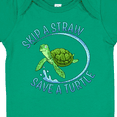 thumbnail image 4 of Inktastic Skip a Straw Save a Turtle with Cute Green Sea Turtle Boys or Girls Baby Bodysuit, 4 of 5