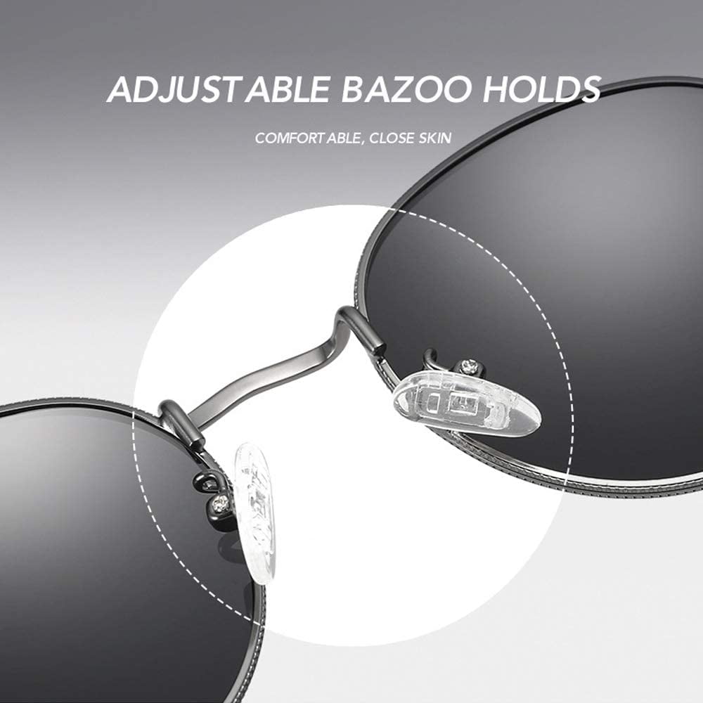 Kennifer Polarized UV400 Protection Circle Retro Steampunk Sun Glasses for Men and Women Unisex Round Sunglasses 