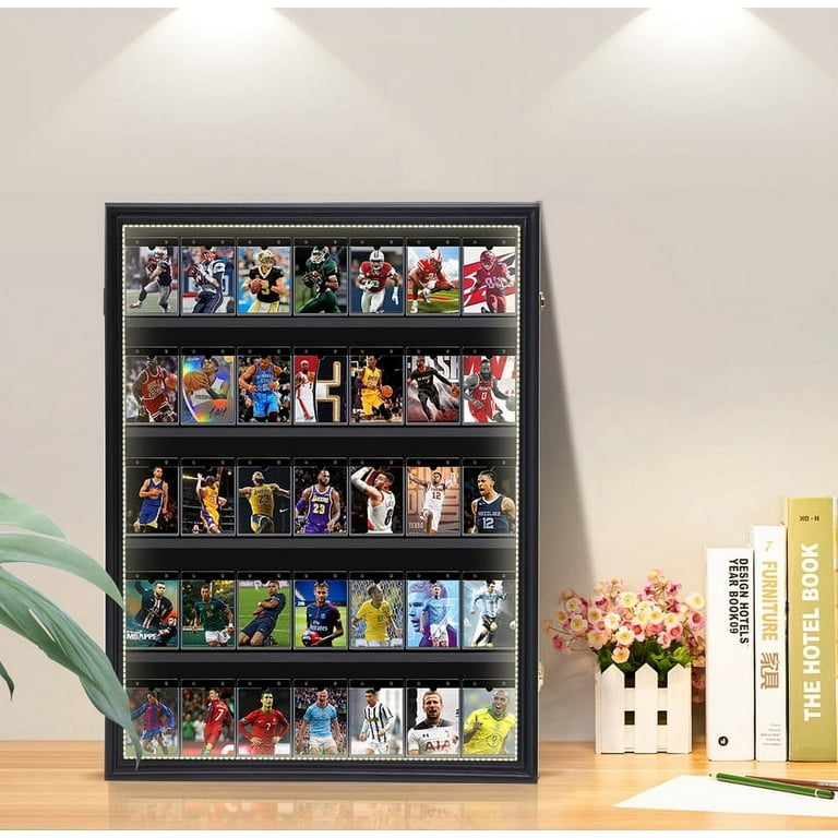 PSA Graded Card Case Solid Wood Trading Card Display Case With UV Glass - Holds 3 Standard Cards, Wall Mount Or Desktop PSA Graded Card Display Holder PSA Graded Card Case Solid Wood Trading Card Display Case With UV Glass - Holds 3 Standard Cards, Wall Mount Or Desktop PSA Graded Card Display Holder