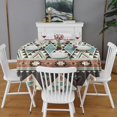 thumbnail image 2 of Round Waterproof Tablecloth 60×60 Inch, Boho Style Reusable Indoor/Outdoor Durable Table Cover for Party Kitchen Dinner Room Decor, 2 of 6