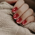 thumbnail image 4 of EeaseMX 24 uñas postizas de cobertura completa con diseño de copos de nieve rojos, pegatinas para decoración de uñas DIY., 4 of 8