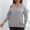 Grey, variant on Dvkptbk Sweaters for Women Women's Fashion V-neck Large Size Long Sleeve Casual Sweater Clothes on Clearance