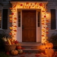 thumbnail image 5 of Dongrere Artificial Fall Leaf Garland with Pumpkin Berry, Autumn Thanksgiving Vine Decor for Halloween Party Home, 39 Inch, 5 of 7