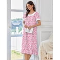 thumbnail image 5 of Ekouaer Cotton Nightgowns for Women Vintage Victorian Nightgown Short Sleeve Lace Night Gown Long Nightdress Soft Nightshirt, 5 of 6