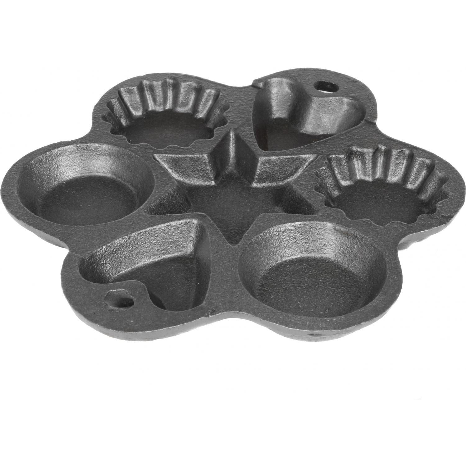 Cajun Classic 8-inch Unseasoned Cast Iron Muffin Pan With Shape Molds