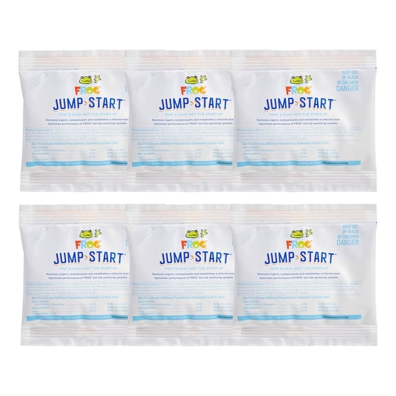 FROG Jump Start for Hot Tubs - Start-Up Chlorine Shock Removes Organic Contaminants & Establishes Chlorine Level - Hot Tub Set Up & Treatment - 6 Pack