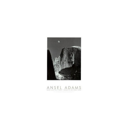 Moon Half Dome moon and half dome, yosemite national park, 1960 art poster print by ansel adams, 24x36 art poster print by ansel adams, 24x36 ()