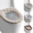 thumbnail image 1 of Qplcdg Calentador de Asiento de Inodoro, Cubierta de Asiento de Inodoro Cubierta de Asiento de Inodoro Lavable 3 Piezas/Suave/Más Grueso/Lavable/Estirable., 1 of 7