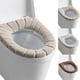 thumbnail image 1 of Gris + marrón + beige - Asiento de inodoro de felpa estilo calabaza de invierno Ormromra LKX-1938, 1 of 8