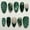 16, variant on Flower Press on Nails Short Almond Fake Nails Pearl False Nails with Designs 3D Gold Rhinestones Glossy Full Cover Acrylic Nails Green Glue on Nails Artificial Stick on Nails for Women Manicure 30Pcs