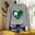 thumbnail image 6 of JTZGDY St. Patrick's Day Green Shirts for Women Cute Shamrock Heart Print Long Sleeve Crewneck Pullover Sweatshirts Fashion Holiday Graphic T-Shirts Trendy Cozy Outfit Clothes B-Gray XXL, 6 of 8