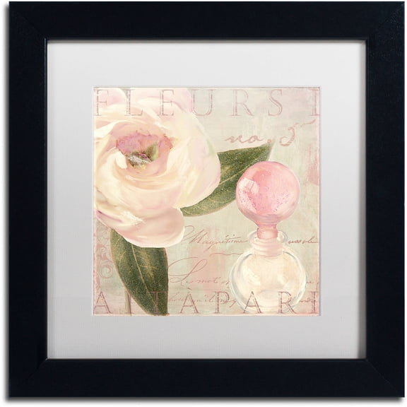 Trademark Fine Art "Parfum de Roses II" Canvas Art by Color Bakery White Matte, Black Frame
