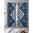 thumbnail image 4 of Navy Blue Sheer Curtains 96 Inches Long 2 Panels Set, Window Sheer Curtains for Living Room/Bedroom, Vintage Tribal Abstract Geometric Tie Dye Art Light Filtering Rod Pocket Curtain 52''x96''x2, 4 of 8
