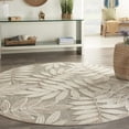 thumbnail image 4 of 8â€™ Round  Natural Leaves Indoor Outdoor Area Rug, 4 of 6