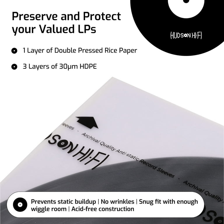 Collector Protector Sleeves for Vinyl Record Storage | Anti Static Record  Sleeves with Archival Paper Protection from Dust & Scratches | 50-Pack  Inner