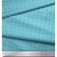 thumbnail image 3 of Soimoi Blue Cotton Poplin Fabric Fret Geometric Print Fabric by Yard 56 Inch Wide, 3 of 3