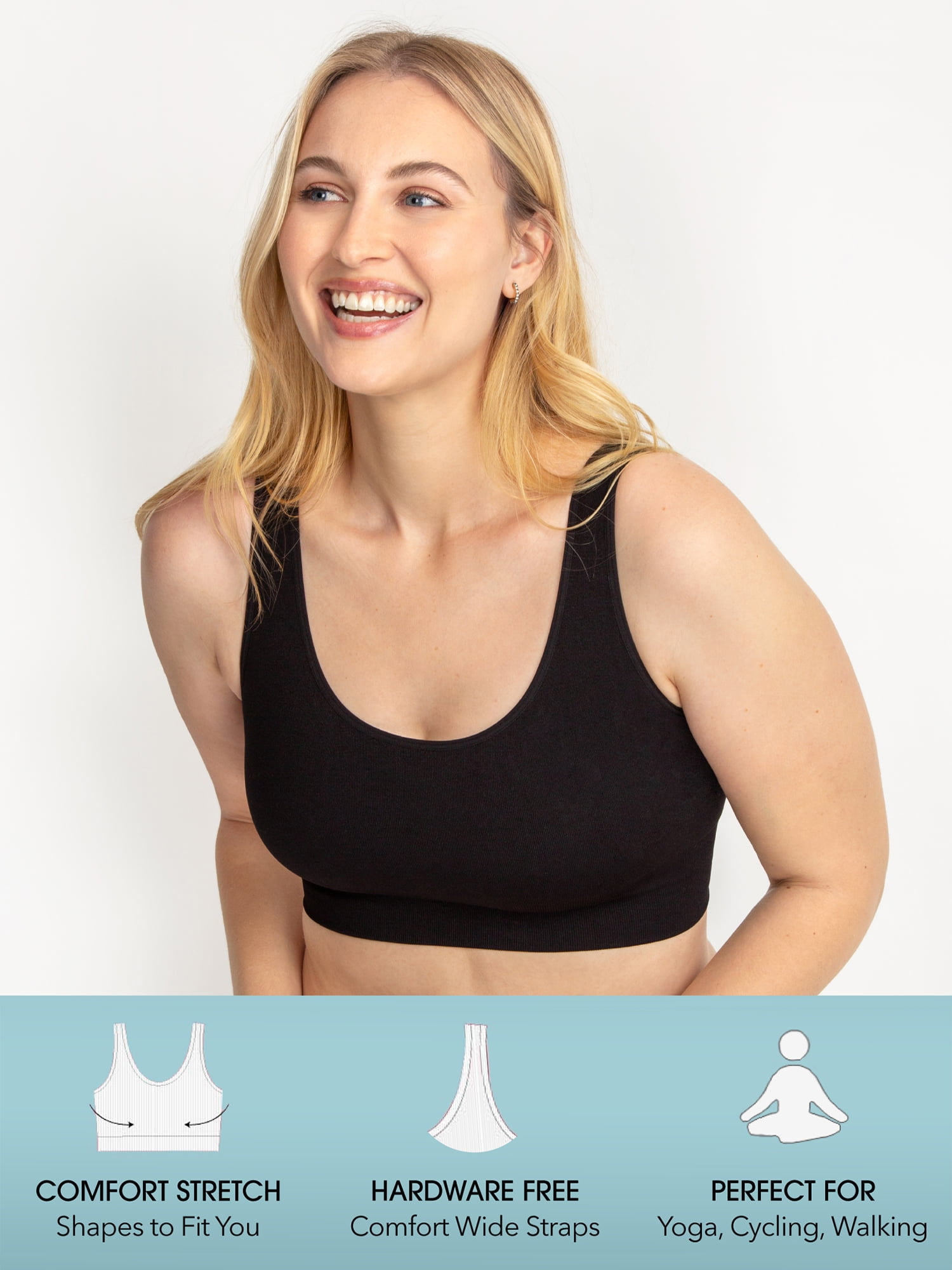 Fruit of the Loom Women's Seamless Comfy Longline Back Smoothing