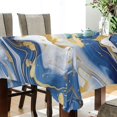 thumbnail image 3 of Ryvnso Marble Blue Gold White Rectangle Table Cloth Tablecover Dinning Tablecloth 60"x60", 3 of 8