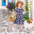 thumbnail image 6 of Dog Moon Short Sleeve Dress A-Line Cute Midi Casual Sundress 2-8 Years, 6 of 6