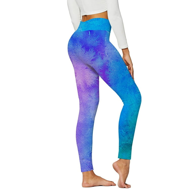 Women's Tie-Dye Print Leggings Casual High Waist Tummy Control Yoga Pants  Comfy Stretch Workout Sports Tights 