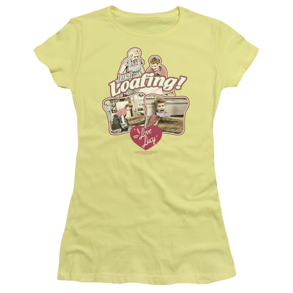 I Love Lucy Just Loafing S/S Junior Women's T-Shirt Sheer Pink