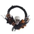 thumbnail image 1 of hirigin Halloween Decorative Wreath, Black Hanging Garlands with Red Artificial Roses for Gothic Halloween Home Decor, 1 of 8