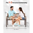 thumbnail image 4 of VEVOR Outdoor Bench, 46 inch, Carbon Steel Metal Frame with PVC Mesh Pattern Backrest and Round Edge Armrests, Weatherproof Outside Bench for Patio, Garden, Park, Yard, Front Porch, Antique Bronze, 4 of 9