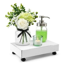 Bekitchen Wood Riser, Display Risers Wood Riser For Kitchen, Wood Bathroom Tray, Wood Risers For Modern Farmhouse Table Decor, Dish Soap Stand Tray Home Decor, Rustic White