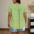 thumbnail image 4 of Women's T Shirts Short Sleeved Round Neck Button Up Pleated T-Shirts Basic Workout Clothes Spring Fashion Outfits, 4 of 6