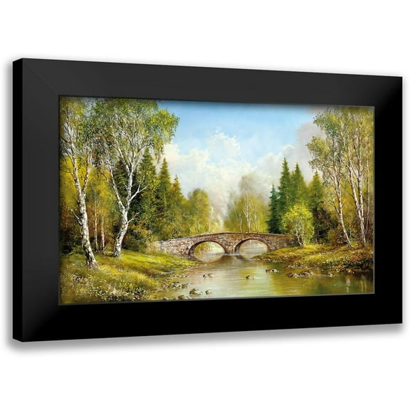 Glassl, Helmut 14x10 Black Modern Framed Museum Art Print Titled - STONE BRIDGE