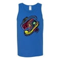 thumbnail image 2 of Wild Bobby, Colorful Sneakers Chucks Streetwear Mens Graphic Tank Top, Royal, Small, 2 of 3
