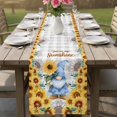 thumbnail image 4 of Sunflower Gnomes Table Runner 72 Inches, Summer Botanical Floral Grey Plaid Bed Runner Dresser Scarves Tabletop for Indoor Outdoor Parties/Ceremony/Banquet, 18" x 72", 4 of 9