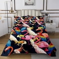 thumbnail image 1 of YST Flamingo Quilt Set King Parrot Bird Bedspread Set For Adults Men Women Wild Animal Coverlet Set Tropical Colorful Red Grey Bed Set, 1 of 5