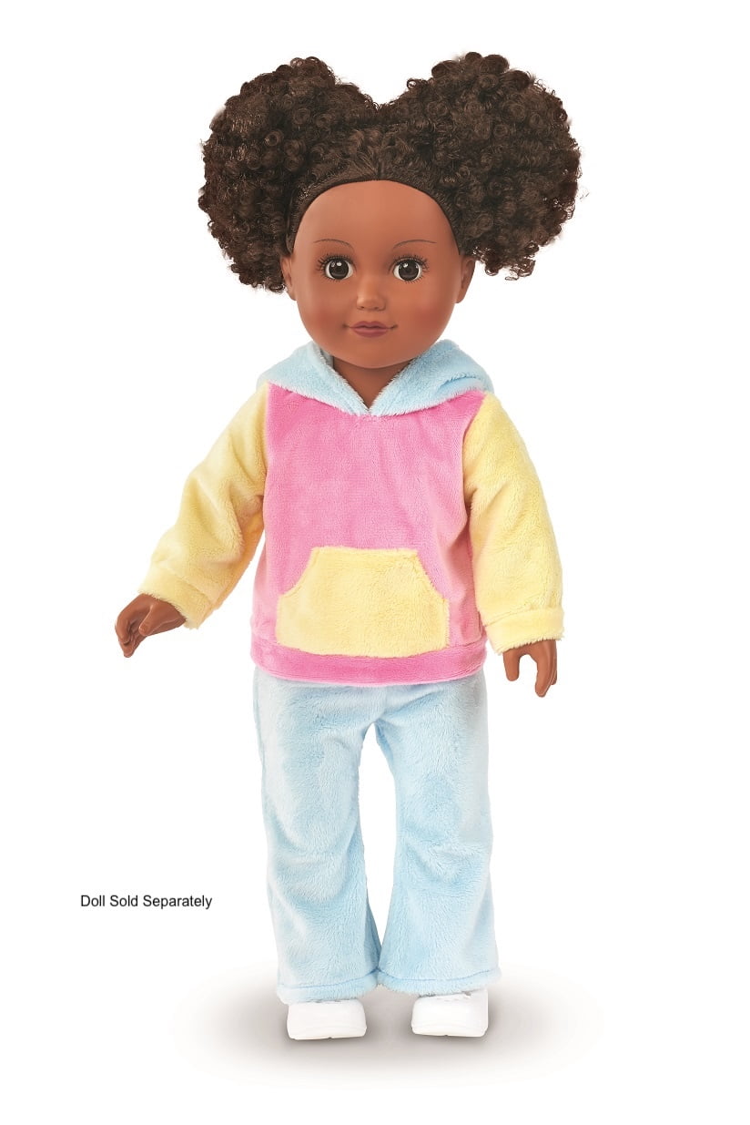 My Life As Loungewear Fashion Set for 18-inch Doll, 3 Pieces Included, Pink Yellow Blue Colorblock