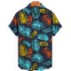 thumbnail image 2 of Camisas De Lino Para Hombre Casual Hombres Solapa Estampado Manga Corta Puños Botón Puerto Estilo Floral Camisa Sand Beach Hawaiianss Summer Top (Black, XXL), 2 of 3
