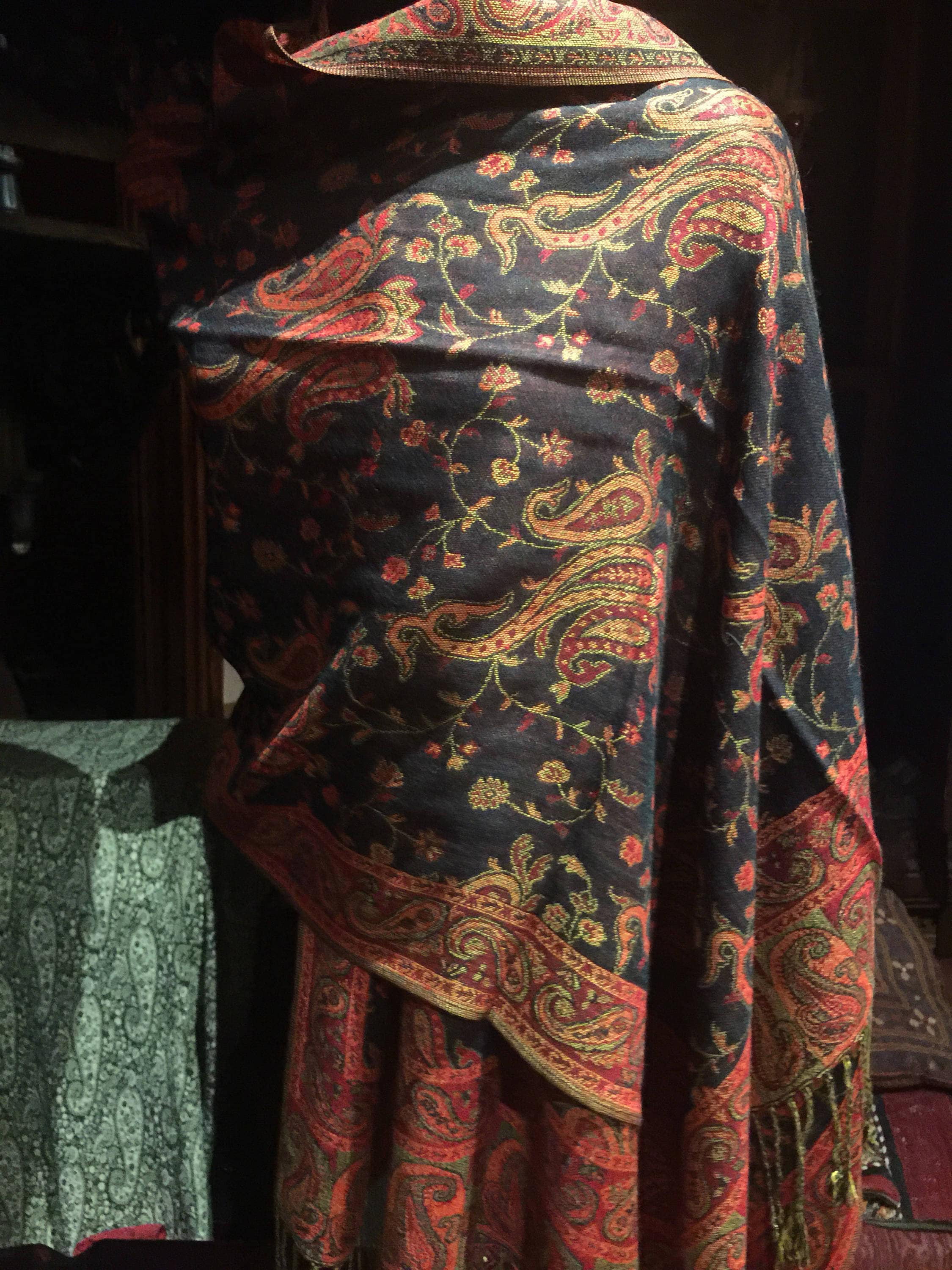 Vintage Paisley Brocade Pashmina Scarf Wrap shawl