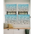 thumbnail image 2 of Summer Beach Short Blackout Curtains 36 Inch Long Water Ripple Ocean Art Realistic Sea Sand Rod Pocket Kitchen Curtains, 2 Panels Thermal Insulated Room Darkening Drapes for Bedroom, 42"W x 36"L, 2 of 5
