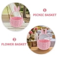 thumbnail image 3 of TEHAUX Cesta Tejida Rosa Para Y Picnic Con Único De Orejas De, 3 of 6