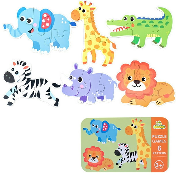 Sanwood Cartoon Animal Car Dinosaur Wooden Puzzle Kids Toddler Preschool Educational Toy Puzzles Magic Cubes Walmart Com Walmart Com