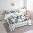thumbnail image 3 of Manfei Chic Bowknot Bowtie Bedding Comforter Set 7 Pieces,Gray Pumpkin King Bedding Sets,Rustic Farmhouse Cabin Bed Sheets,Super Cozy Bedroom Decor Reversible, 3 of 7