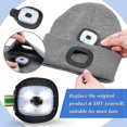 thumbnail image 3 of USB Rechargeable Light for LED Knit Beanie Hat, 4 Pieces, Strong Medium and Weak Light Mode LED Hat, 3 of 5