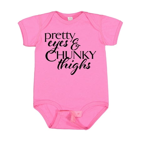 

Inktastic Pretty Eyes and Chunky Thighs Gift Baby Boy or Baby Girl Bodysuit