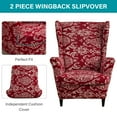 thumbnail image 4 of CJC Stretch Wing Chair Cover Floral Wingback Sofa Covers Elastic Armchair Slipcovers, 4 of 12