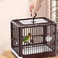 thumbnail image 4 of Travel Bird Cage, Bird Travel Carrier Cage with Handle, 2 Standing Pole, Food Container And 2 Cup, Fruit fork for Lovebirds Cockatiels Small Parrots Canaries, 4 of 7