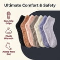 thumbnail image 3 of TRANSLINK 7 Packs Womens Ankle Fuzzy Crew Socks Non Slip Warm Cozy Winter Slipper Socks Gift Size 5-9, 3 of 6