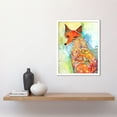 thumbnail image 2 of Sitting Fox Folk Art Watercolour Painting Art Print Framed Poster Wall Decor 12x16 inch, 2 of 5