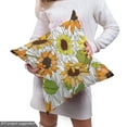 thumbnail image 4 of Ambesonne Orange and Yellow Fabric by the Yard Upholstery, Sunflowers, 3 Yards, Marigold and Multicolor, 4 of 4