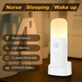 thumbnail image 2 of Liangnv Luz nocturna con sensor de movimiento para interiores, luces con pilas de 2000 mah, lámparas de mesa inalámbricas para niños, luces nocturnas LED regulables de 5 etapas par, 2 of 4